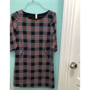 Pink Owl Square print shift dress